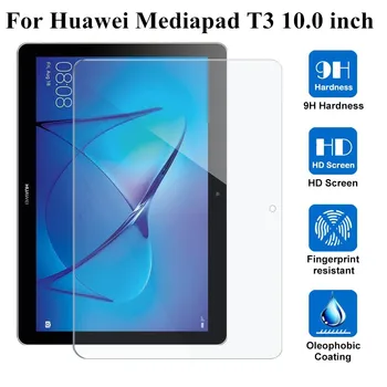 2Pack Grūdintas Stiklas Huawei MediaPad T3 10 9.6 MAA-L09 MAA-L03 MAA-W09 LCD Screen Protector, Stiklo Plėvelė Garbė Žaisti Mygtukai 2 9.6