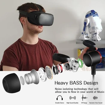 In-Ear Ausinių Ausinės Suderinamos su Oculus Quest/S Rift VR Ausines,Binaural