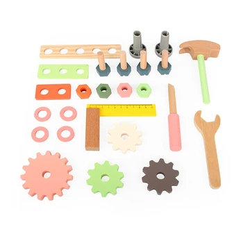 Vaikai Mediniai Workbench Įrankių Rinkinys Spalvotų Mini Modeliavimo Vaikams Žaisti Žaislas Tėvų-vaikų Interaktyvus Žvalgybos Plėtros Žaislai