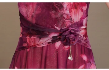 2020 metų Vasaros Elegantiškas Gėlių Spausdinti Šifono Suknelė Moterims Seksualus trumpomis Rankovėmis V-kaklo Šalis Suknelė Aukštos kokybės paplūdimio suknelė Plius Dydis