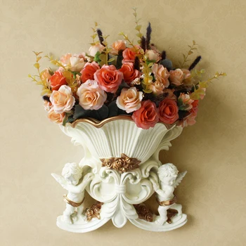 Derva meno Vazos Namų dekoro Europos Stiliaus Kūrybos kabo Sienos Vaza vestuvių namų puošybai Kambarį Lentelė Gėlių Vaza