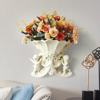 Derva meno Vazos Namų dekoro Europos Stiliaus Kūrybos kabo Sienos Vaza vestuvių namų puošybai Kambarį Lentelė Gėlių Vaza