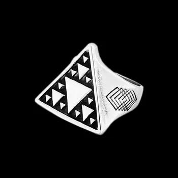 Vyrai Sidabro Spalvos, Minimalizmas Geometrinis Trikampio Simbolis 316L Nerūdijančio Plieno Pareiškimą Žiedai Punk Mados Biker Juvelyrika OSR413