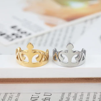 BORASI Naujas Karūna Vestuvinis Žiedas Aukso Spalvos bižuterijos Madinga Europoje Dizainas Vestuvių Markių Žiedai Moterims