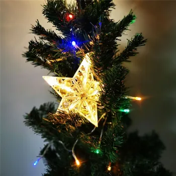 10/30leds Kalėdų Eglutė Topper LED Star Naktį Šviesos Penkerių-pažymėjo Kalėdinė Dekoracija lempos vidaus Tarnybos Naujųjų Metų Dekoras
