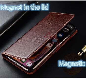 Natūralios odos magnetinio apversti telefoną atveju kortelės lizdo laikiklį Sony Xperia Z3/Sony Xperia Z3 Kompaktiškas telefonas maišas stovi funda