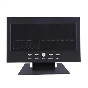 Skaitmeninis Spalvingas LCD Kalendorius Skaitmeninis Termometras su Drėgmėmačiu Stotis Žadintuvas Vioce-įjungtas Apšvietimas Temperatūros Testeris