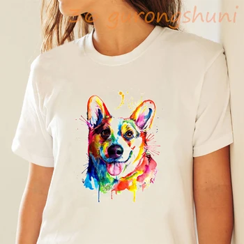 Viršūnės Akvarelė Dachshunds grafinis t marškinėliai prancūzijos bulldogs spausdinti marškinėlius goth Sibiro laikos marškinėliai moterims estetinės drabužiai