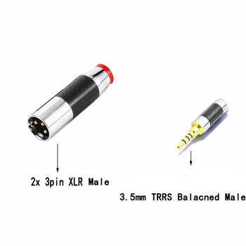 Thouliess HIFI 7nOCC Sidabro Padengtą 3.5 mm Dual 2x XLR 3pin Subalansuotas Vyrų Garso Adapterio Kabelį 2.5/4.4/3.5 norėdami Subalansuota XLR Laidas