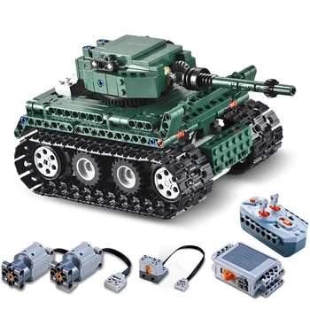 313 Vnt Plytų Cada RC Tiger Tank įranga, biuro įranga, Automobilių Blokai Berniukas Gimtadienio, Kalėdų Dovanos Vaikams Nuotolinio Valdymo Žaislai Vaikams