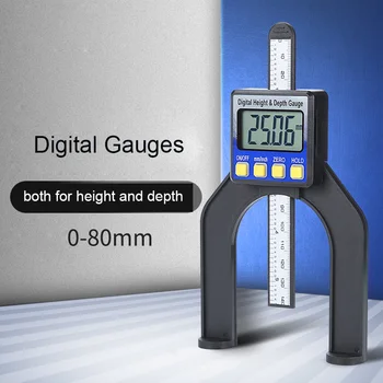 Skaitmeninis Gylio Indikatorius LCD Aukštis Gabaritai Suportai Su Magnetiniai Kojų Maršrutizatorius Stalai Medienos Matavimo Įrankiai