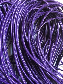 3mm Prisiūta Nappa Turas Odos Laido Violetinė Minkštas Apvalus Odos Papuošalų 5 metrų