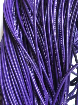 3mm Prisiūta Nappa Turas Odos Laido Violetinė Minkštas Apvalus Odos Papuošalų 5 metrų