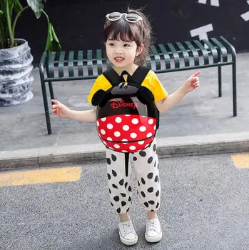 Disney Mickey Vaikų mokyklos maišą darželyje, berniukas, mergaitė baby kuprinė minnie mielas animacinių filmų kiaušinio lukšto kuprinė