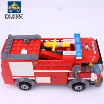 206pcs Kazi 8054 Priešgaisrinės Gelbėjimo Gaisrininkų Sunkvežimis Transporto Statybiniai Blokai, Plytos Miesto Draugų Amžius+6 Apšviesti Švietimo Vaikas Žaislai