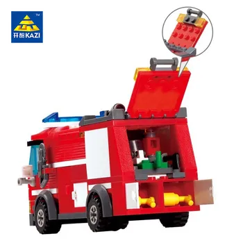 206pcs Kazi 8054 Priešgaisrinės Gelbėjimo Gaisrininkų Sunkvežimis Transporto Statybiniai Blokai, Plytos Miesto Draugų Amžius+6 Apšviesti Švietimo Vaikas Žaislai