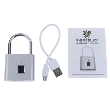 Saugumo Durų Užraktas Smart Keyless USB Įkrovimo pirštų Atspaudų Spynos Spintelę Sporto Mokyklos Cinko lydinio Metalo(Ne Klavišą 
