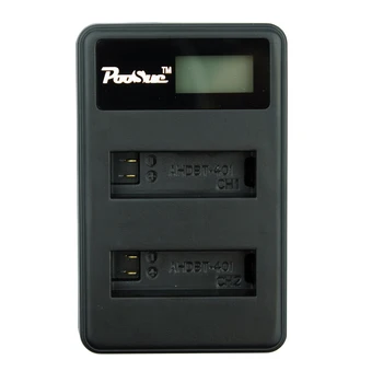 4Pcs AHDBT-401 baterijos Gopro Hero 4 kameros 3.8 V 1600mAh AHDBT401 + LCD Dual USB įkroviklio GoPro Hero 4 Hero4 fotoaparatas