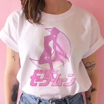 Sailor Moon marškinėliai femme harajuku estetinės grafinis tees moterų derliaus 2020 marškinėliai harajuku kawaii harajuku