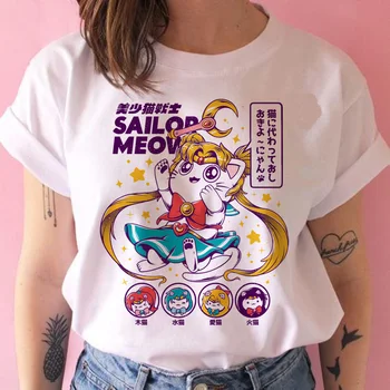 Sailor Moon marškinėliai femme harajuku estetinės grafinis tees moterų derliaus 2020 marškinėliai harajuku kawaii harajuku