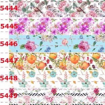 Naujas 50 metrų gražios gėlės juostelės rose spausdinti grosgrain,satino juostelės 5438-5449
