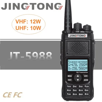 12W Didelės Galios Walkie Talkie JINGTONG JT-5988 HF Transiveris Radijo Stotis VHF UHF Kumpio ir CB Radijo Comunicador 4800mAh VOX FM