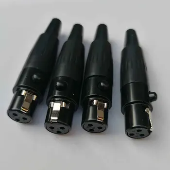 Aukštos kokybės juodas 5vnt/daug mini xlr 3 pin moterų Garso Mic jungtis TA3F-B Mini XLR Jungtis su Plieno Apvalkalas