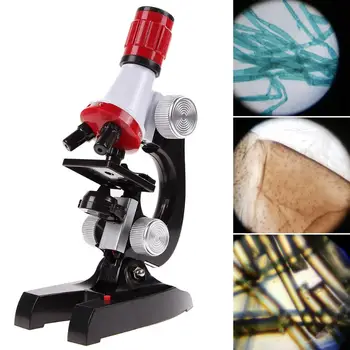 Mikroskopo Komplektas Mokslo Laboratorijoje LED 100-1200X Biologinis Mikroskopas Namų Mokyklos Švietimo Žaislai Vaikams, Optiniai Prietaisai