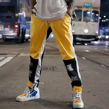Hip-hop Pants Mens Naujas Mados Kinų Simbolių Spausdinimo Haremo Kelnės Streetwear Vyrų Atsitiktinis Poilsiu Kelnės Sweatpants