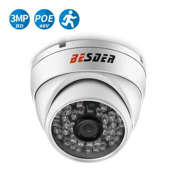 BESDER H. 265 3MP 2MP, Vandal-proof IP Kamera Lauko Onvif P2P RTSP 30M Naktinio Matymo CCTV Saugumo Kameros DC12V 48V POE Neprivaloma