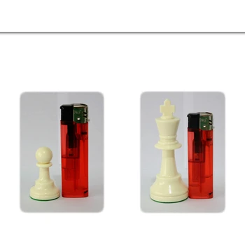Tarptautinis Standartas Šachmatų Žaidimo Rinkinys Konkurencijos Karalius 97mm(3.82 colių) Didelės Plastikinių Šachmatų Rinkinį su šachmatų lenta 4 Galinis Žaidimas Yernea