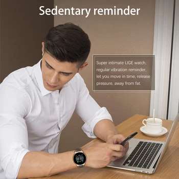 LIGE Prabanga Keramikos Dirželis Smart Watch Vyrų Vandeniui Sporto Fitness Tracker 