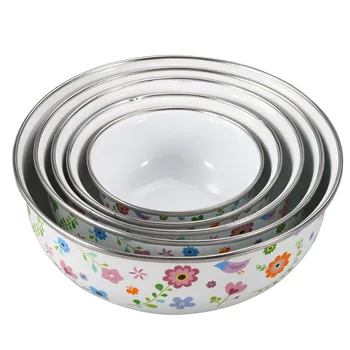 Gėlių Emalio ledo bowl dubenėlį šviežių 5 penkis maisto produktų laikymo uždaromos spalvos langelį zuikis spausdinimo fresh box 10-18cm dovana