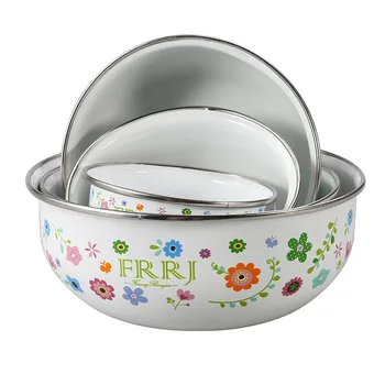 Gėlių Emalio ledo bowl dubenėlį šviežių 5 penkis maisto produktų laikymo uždaromos spalvos langelį zuikis spausdinimo fresh box 10-18cm dovana