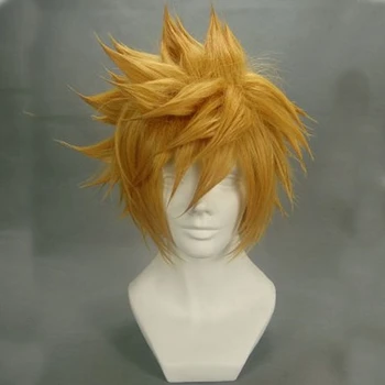 Kingdom Hearts Roxas Perukas Ventus Cosplay Perukas 30cm Trumpų Tiesių, Sintetinių Plaukų Vyras Žaidimas Anime Kostiumas Šalis Perukas Dovanų Aukso