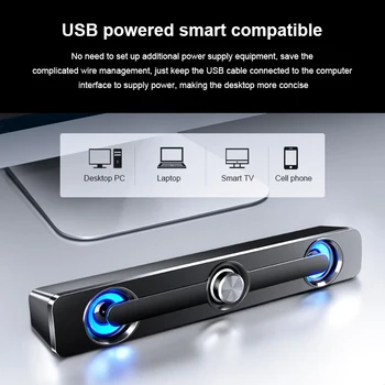 Naujas Laidinis USB/Bluetooth Kompiuterio Garsiakalbių Stereo 3.5 mm Lizdas, Stereo žemų dažnių garsiakalbis Boso Garsiakalbis, Erdvinio Garso Lauką PC Nešiojamas Telefono