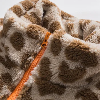 JING ZHE Leopard ėriukų vilna Striukės Vyrams Žiemos Tirštėti Striukė Laišką Siuvinėjimo Kišenėje Kratinys Dangomis, High Street Atsitiktinis Outwear