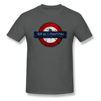 Nauja Londono Marškinėliai Vyrams Viršūnes Marškinėlius Vasarą, Rudenį T-shirt Retro Vintage Logotipą, Trišakiai Studentų Hip-Hop Drabužius Gatvės Stiliaus Juoda