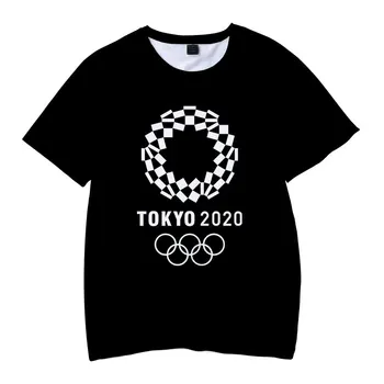 2020 m. Tokijo Olimpinių žaidynių 3D Spausdinimo T-shirt Vasaros Mados Atsitiktinis Apvalios Kaklo trumpomis Rankovėmis Populiarus Japonų elementas Streetwear