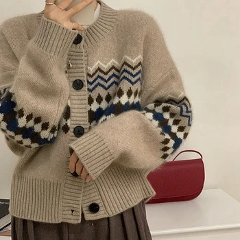 Japonijos švelni palaidinė moterų tingus megztinis megztinis dėvėti šviesą megzti megztinis dizaino nišą kailis