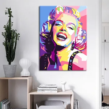 Spalvotų Marilyn Monroe Drobė, Tapyba, Portretas Abstraktus, Plakatų ir grafikos Drobė Sienos Menas Nuotraukas Kambarį Namų Dekoro