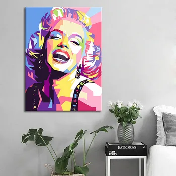 Spalvotų Marilyn Monroe Drobė, Tapyba, Portretas Abstraktus, Plakatų ir grafikos Drobė Sienos Menas Nuotraukas Kambarį Namų Dekoro