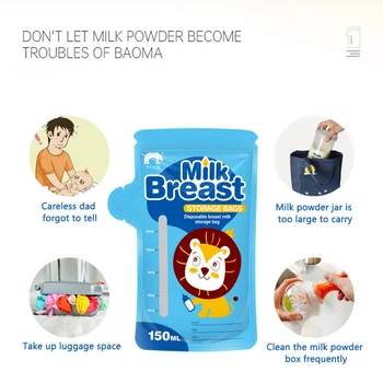 Nešiojamų Breastmilk Saugojimo Maišeliai iš Anksto sterilizuotas Šaldymo Krepšiai Saugus Maitinti Kūdikį Motinos Pieno Laikymo Maišeliai 30pcs150ml