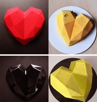 SHENHONG Deimantų Širdies Desertas Meno 3D Tortas Pelėsių Putėsiai Silikono Formų Silikonowe Moule Kepimo Pyragai, bandelės, Šokoladas Visos