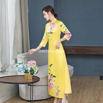 2021 ao dai vietnamas pagerėjo cheongsam suknelė moterų tradiciniai drabužiai gėlių ao dai azijos suknelė tradicinių cheongsam suknelė