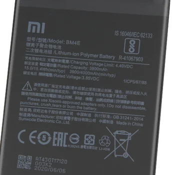 Xiao Mi Originalus BM4E Baterija Xiaomi Pocophone F1 BM4E Originali Pakeitimo Telefono Baterija 4000mAh Su nemokamais Įrankiais