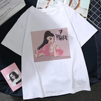 2020 Ariana Grande T-shirt Moterims, Unisex Estetinės Drabužių Mados Spausdinti trumpomis Rankovėmis Viršūnes 