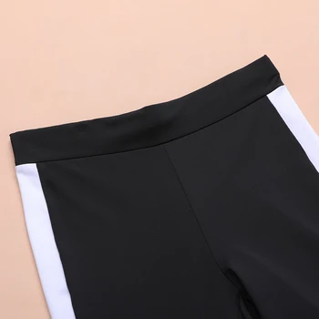 Fitneso athleisure moterų antblauzdžiai naują atvykimo dryžuotas slim sudurti juoda ilgi antblauzdžiai drabužius ladieswear legging ladieswear