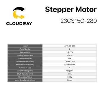 Nema23 Stepper Motorinių 57mm 150Ncm 2.8 2 Etapas Stepper Motorinių 4-veda Laidas 3D spausdintuvas CNC Lazerinis Šlifuoti Putų Plazma Cut