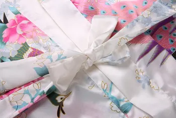 Naujas Atvykimo Baltoji Moteris Viskozė Kimono Yukata Suknelė Bridesmaid, Vestuvių Apdarą Pižamą Sleepwear Gėlių S M L XL XXL XXXL ZS011